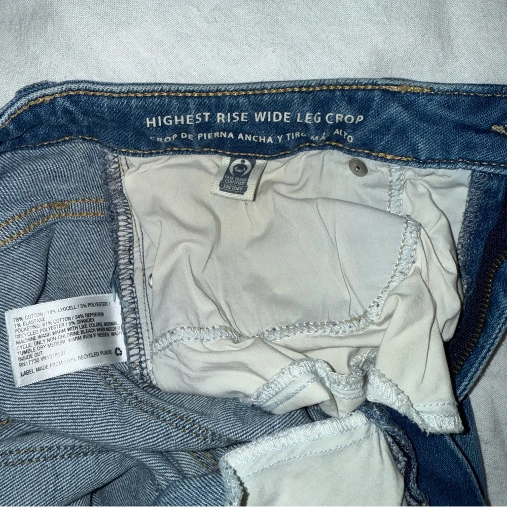 Highest Rise Wide Leg crop  Universal Thread Blue Ankle Jeans - Picture 4 of 6